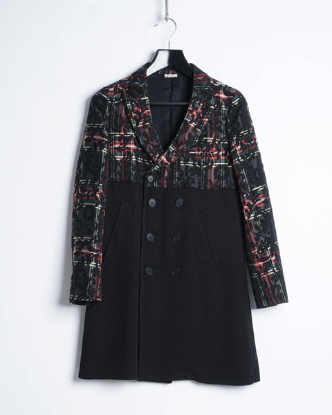 COMME des GARÇONS HOMME PLUS flocked tartan coat