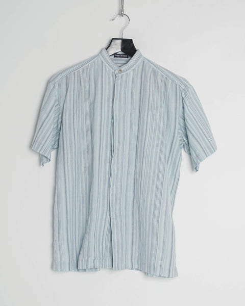 ISSEY MIYAKE sky blue striped shirt