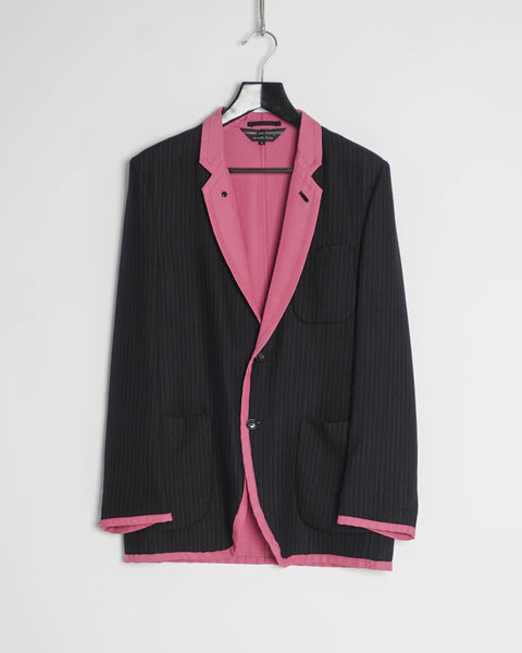 COMME des GARÇONS HOMME PLUS pink trim jacket