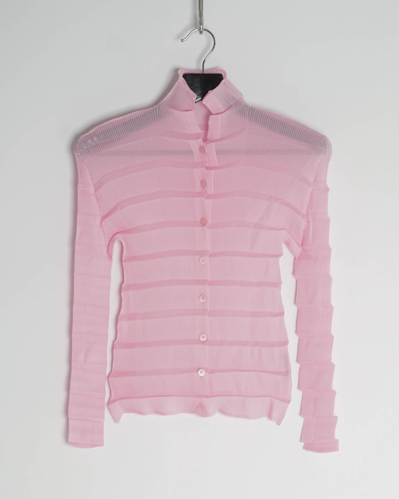 ISSEY MIYAKE pale pink pleated shirt