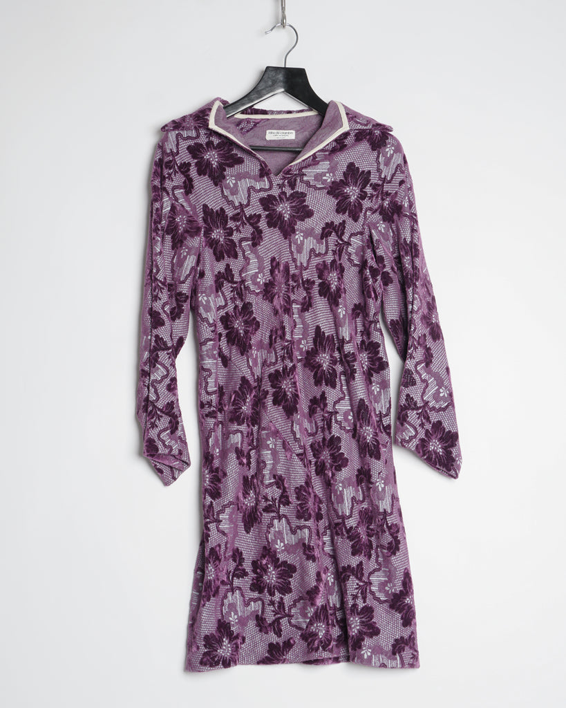 COMME des GARÇONS robe de chambre purple floral dress