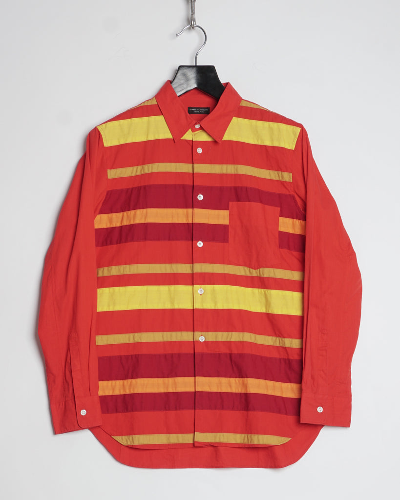 COMME des GARÇONS HOMME PLUS striped patchwork shirt