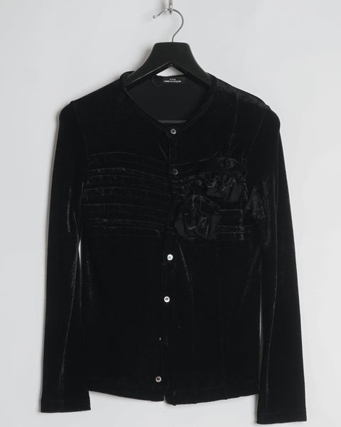 COMME des GARÇONS Tricot velvet rosette shirt