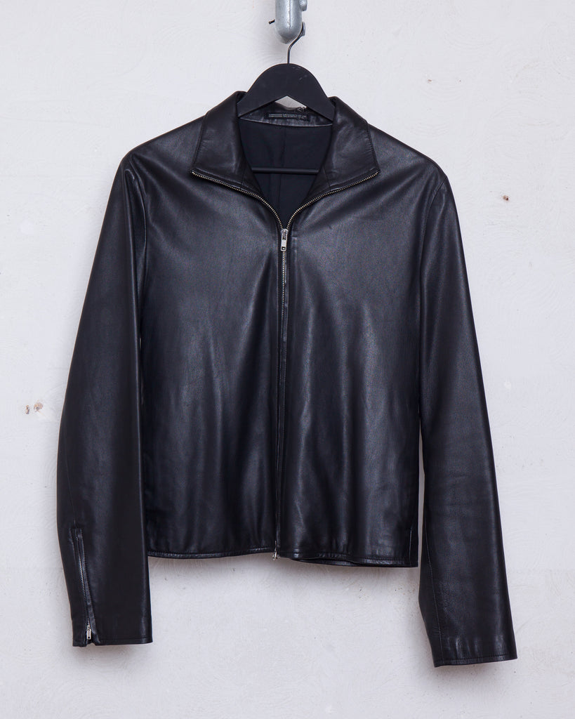 Yohji Yamamoto Pour Homme zip up leather jacket