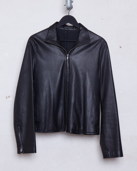 Yohji Yamamoto Pour Homme zip up leather jacket