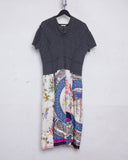 COMME DES GARÇONS knit and silk scarf hybrid dress