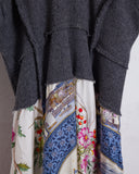 COMME DES GARÇONS knit and silk scarf hybrid dress