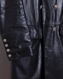 Helmut Lang leather military coat