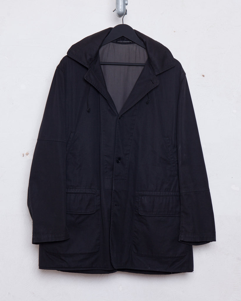 Yohji Yamamoto Drawstring Hooded Coat