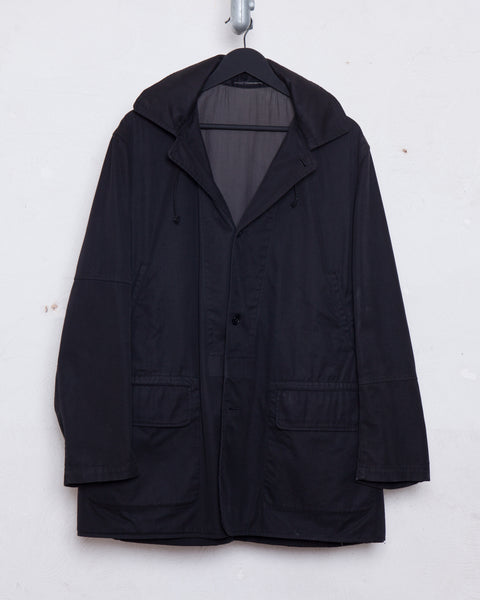 Yohji Yamamoto Drawstring Hooded Coat