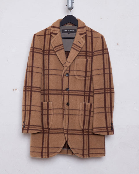COMME des GARÇONS HOMME PLUS check camel hair jacket