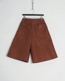 COMME des GARÇONS Homme Plus brown wide felt shorts