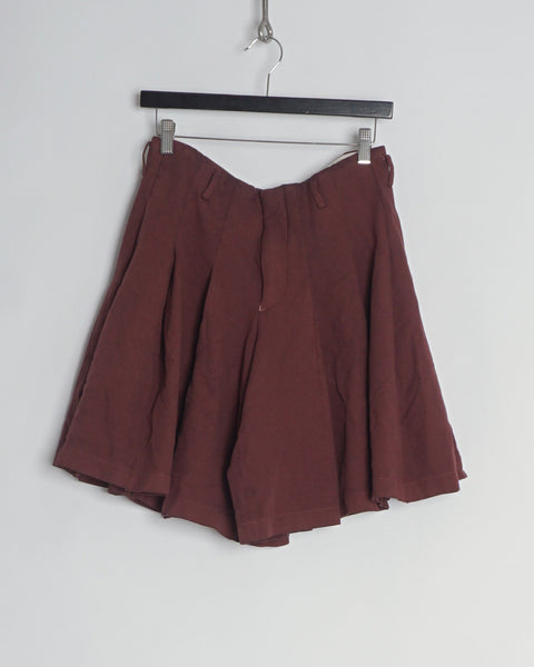 COMME DES GARÇONS BROWN BOILED SKIRT SHORTS
