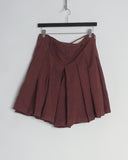 COMME DES GARÇONS BROWN BOILED SKIRT SHORTS