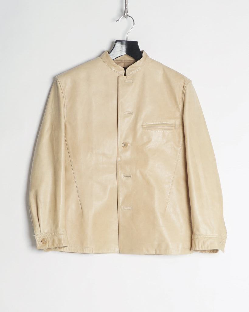 ISSEY MIYAKE BEIGE LEATHER JACKET