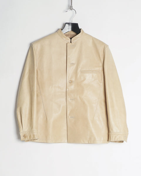 ISSEY MIYAKE BEIGE LEATHER JACKET