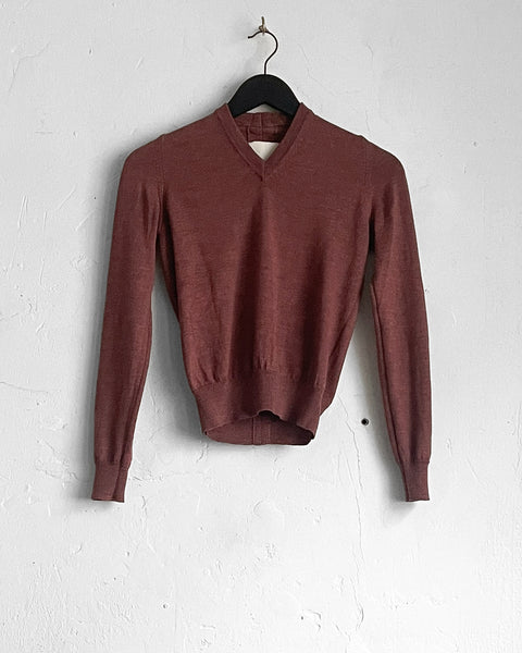 Martin Margiela Rust V Neck Jumper