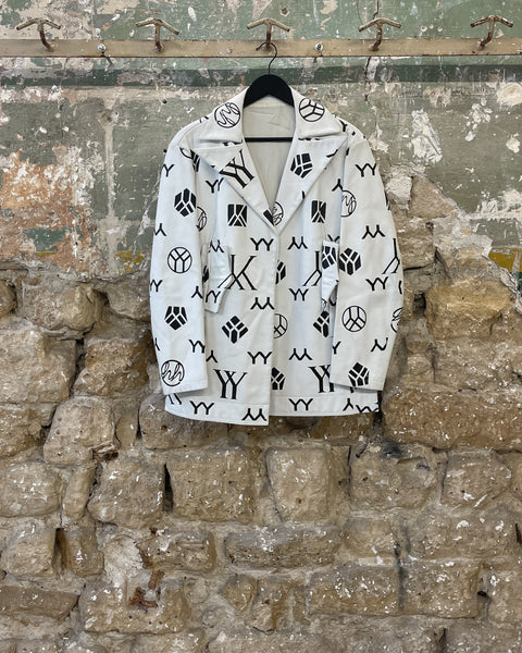 Yohji Yamamoto leather insignia jacket