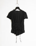 Issey Miyake Gathered Black Braid Top