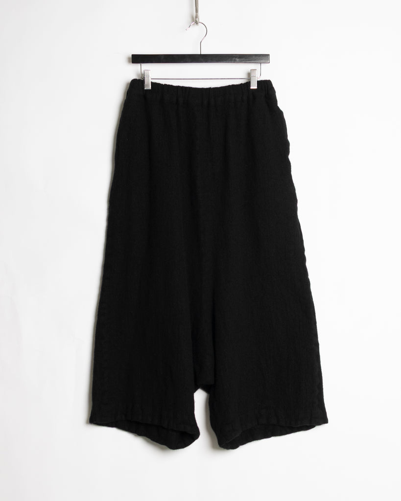 Comme des Garçons Swaggy Black Boiled Wool Pants