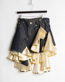 Junya Watanabe golden frilled mini skirt