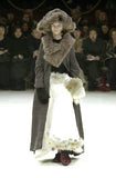 Yohji Yamamoto tweed fur collar coat