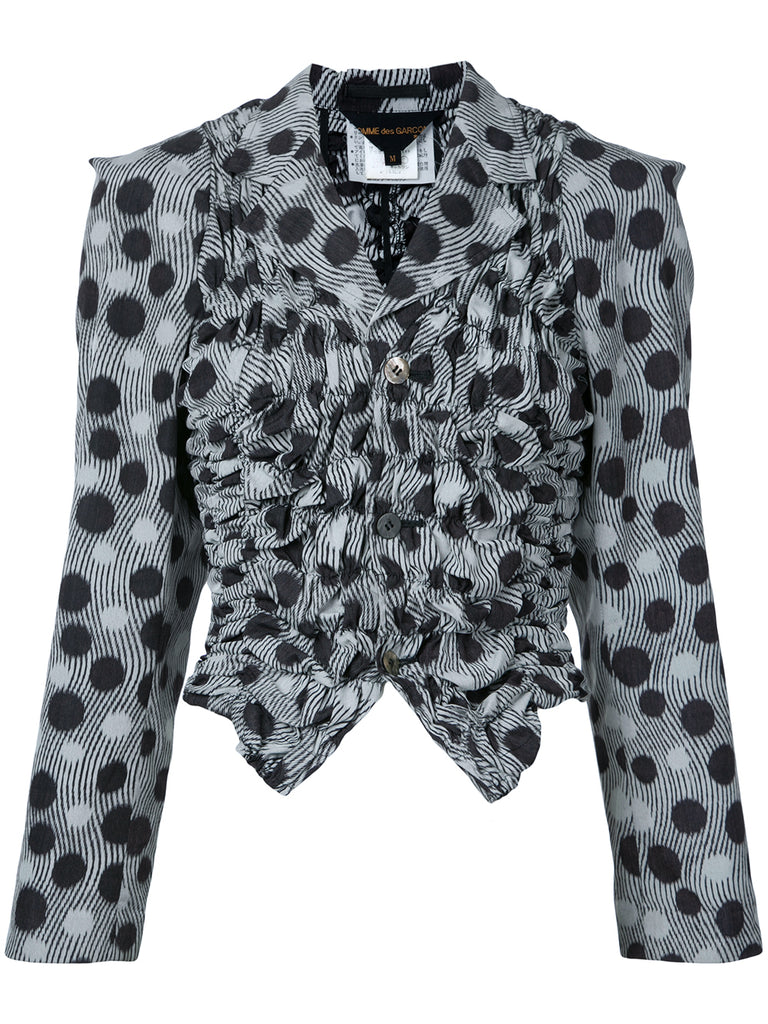 COMME DES GARÇONS ruched polka dot jacket