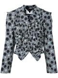 COMME DES GARÇONS ruched polka dot jacket