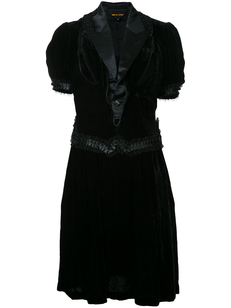 COMME DES GARÇONS satin lapel velvet dress