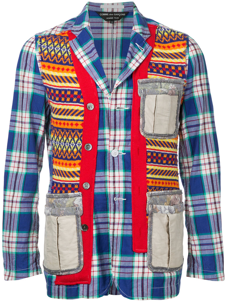 COMME DES GARÇONS Homme Plus plaid patchwork jacket