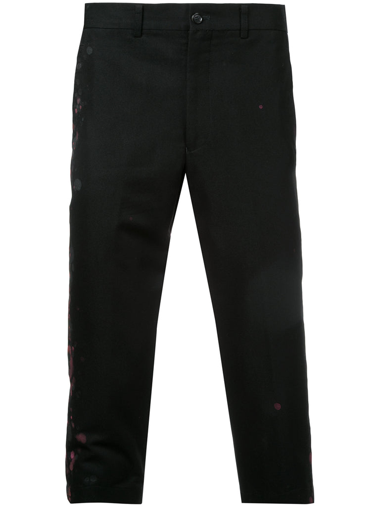 COMME DES GARÇONS Homme Plus paint splattered cropped trousers