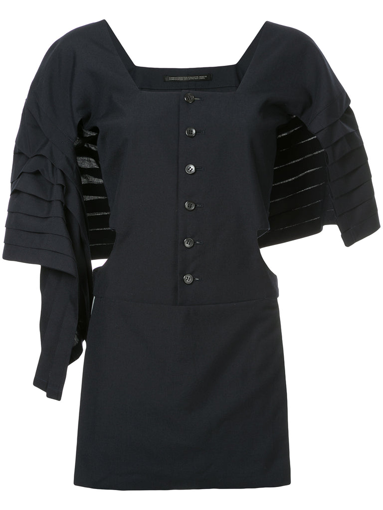 YOHJI YAMAMOTO square neck apron shirt