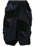 COMME DES GARÇONS patchwork draped shorts