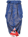 COMME DES GARÇONS tropical / union jack print draped skirt