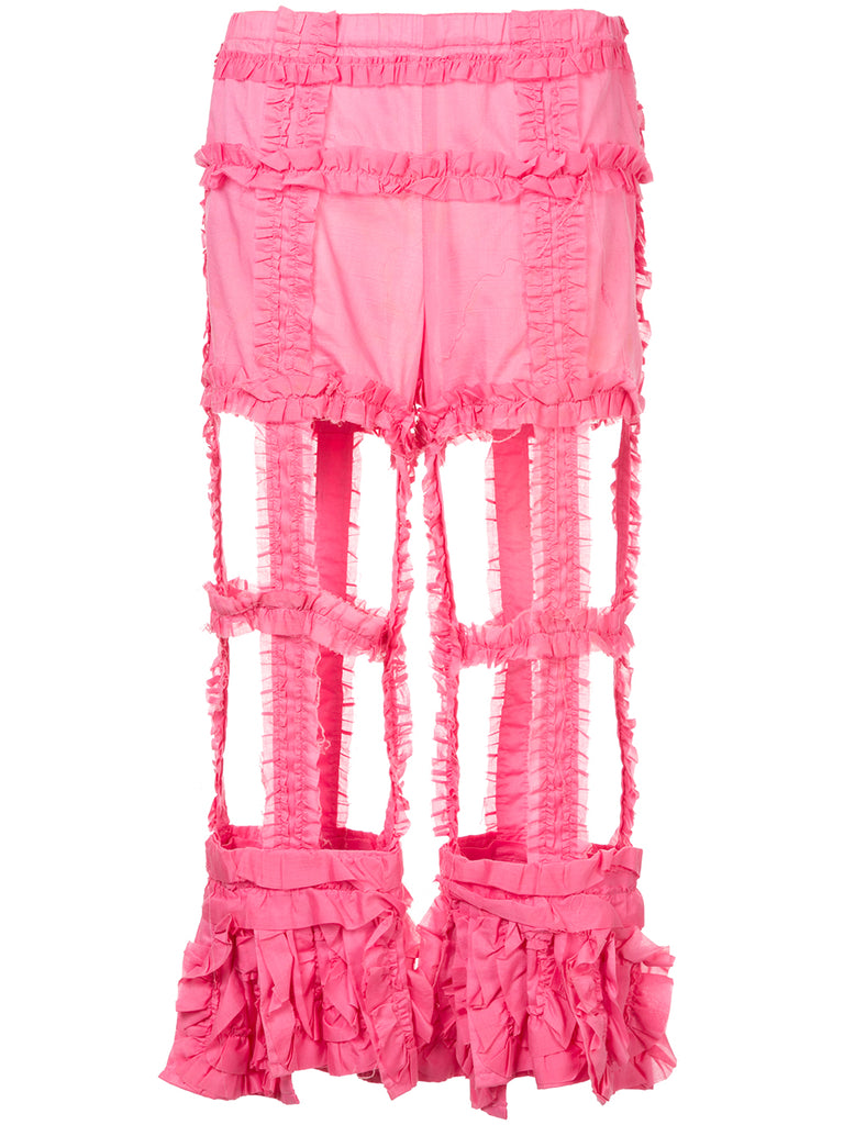 COMME DES GARÇONS cut-out frilled trousers