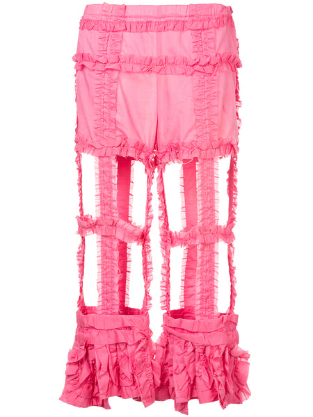 COMME DES GARÇONS cut-out frilled trousers