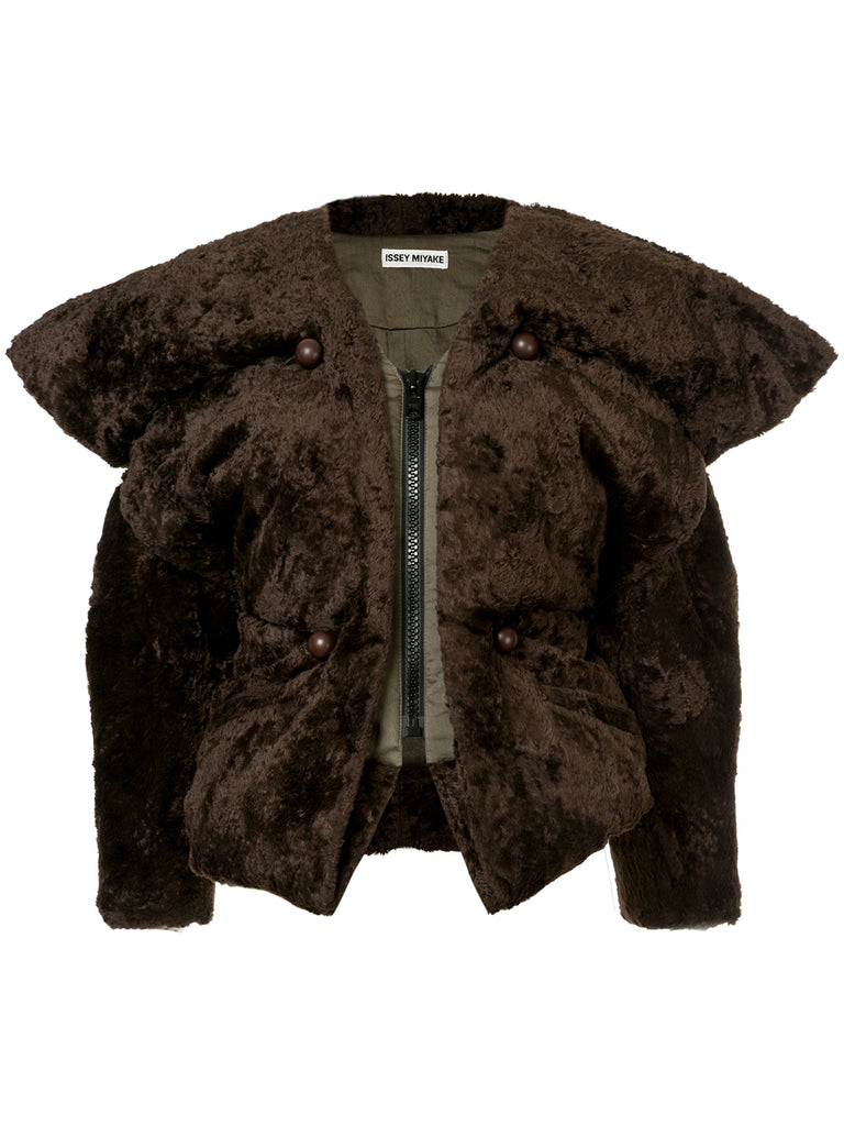 ISSEY MIYAKE Exaggerated fuzzy jacket