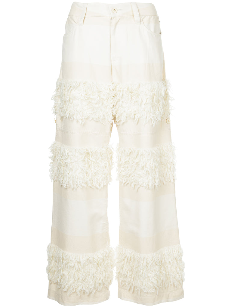 ISSEY MIYAKE stripes straight trousers