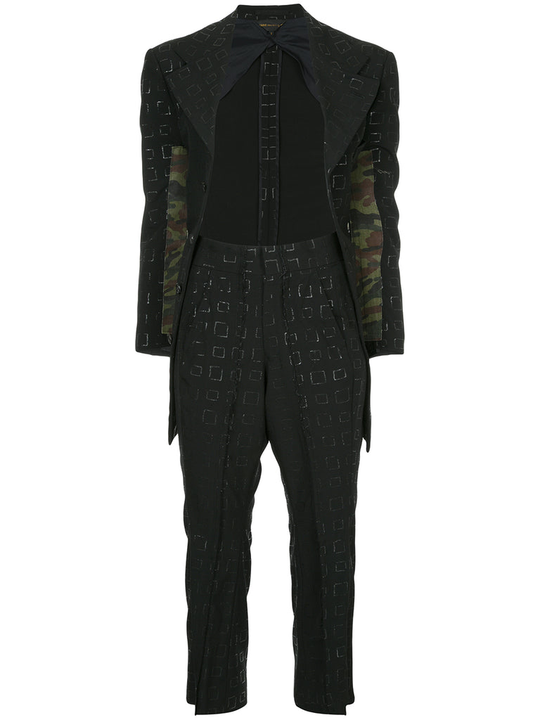 COMME DES GARÇONS camo detail geometric pattern suit