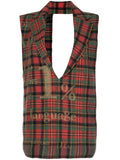 COMME DES GARÇONS deconstructed sleeveless tartan jacket