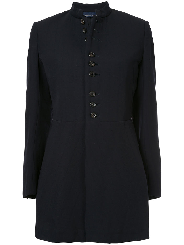 COMME DES GARÇONS button pinstripe coat