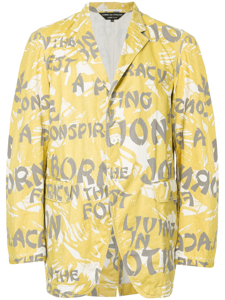 COMME DES GARÇONS Homme Plus oriental text print blazer