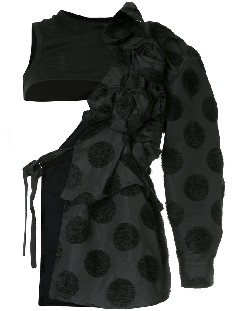 COMME DES GARÇONS fuzzy dots deconstructed jacket