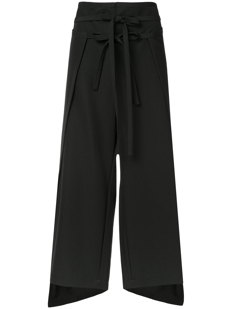 COMME DES GARÇONS tied wide-legged cropped pants