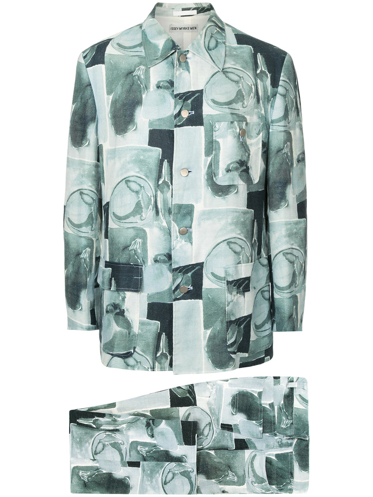 ISSEY MIYAKE paint print suit