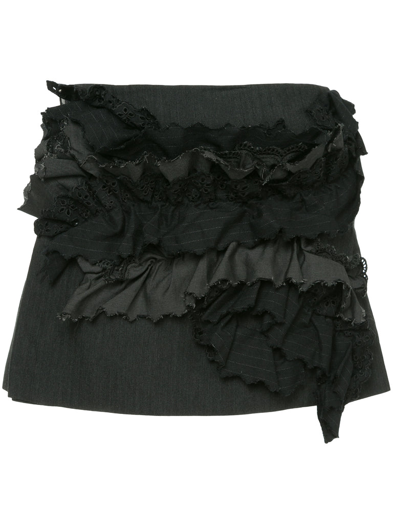 COMME DES GARÇONS frilled appliquée mini skirt