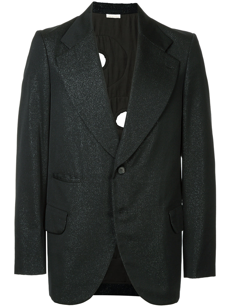COMME DES GARÇONS Homme Plus hole patches glittery blazer