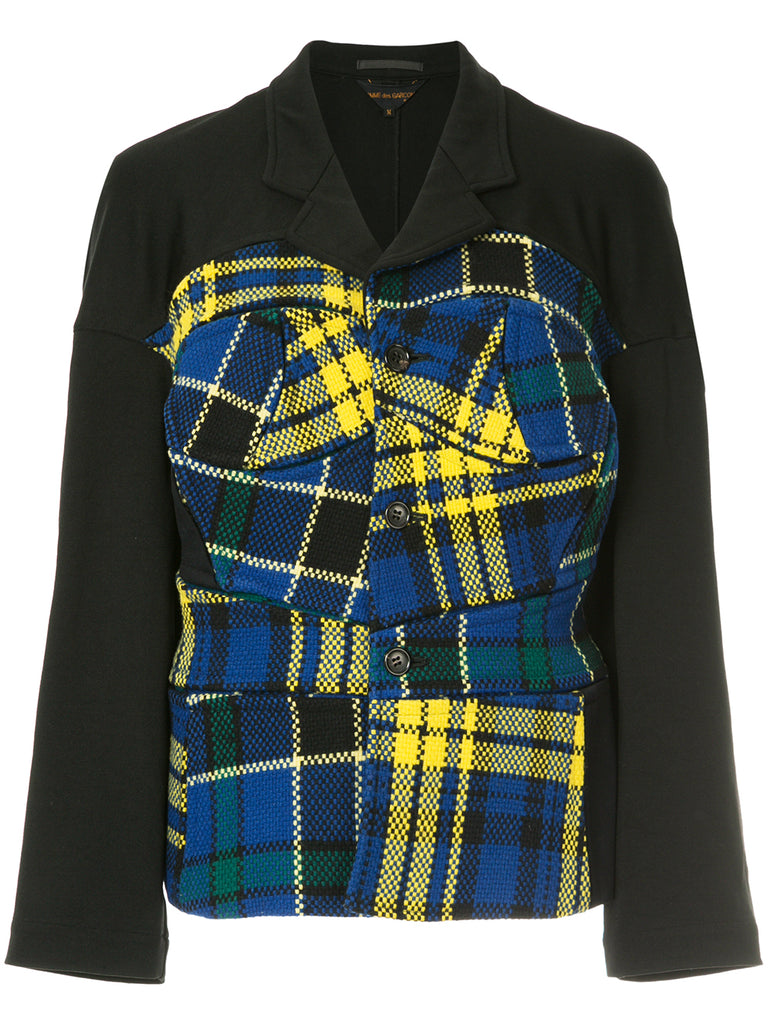 COMME DES GARÇONS tartan panel jacket