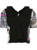 COMME DES GARÇONS printed-panel kntted blouse