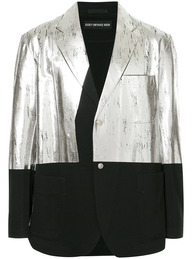 ISSEY MIYAKE two-tone metallic blazer